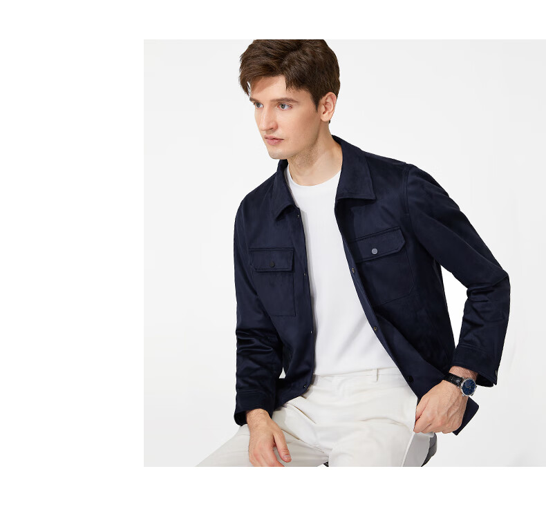 Goldlion GY Men's Jacket, Autumn Stand-Collar Casual Outerwear, Single Jacket JPF1369-LK104, Navy Blue, 3XL 9