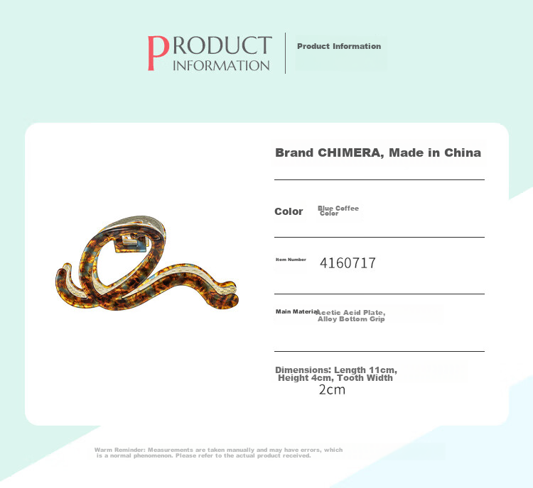 CHIMERA Simple Acetate Board Shark Clip High-End Hairpin Hair Claw Clip for Back of Head, Bun Maker, Women's Mid-Autumn Festival Gift 30