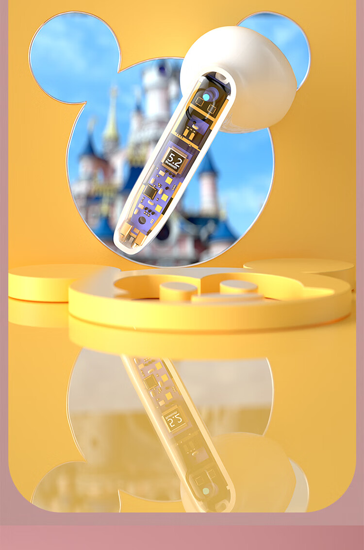 GUSGU Disney Co-Branded True Wireless Bluetooth Earphones, Semi-In Music Sports Running Noise-Cancelling Earphones, Compatible with Apple Huawei Xiaomi Phones, Pink FX-902V 7