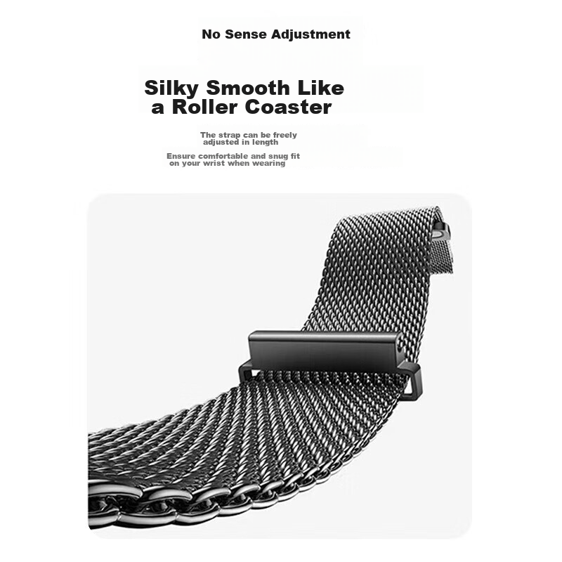 ESCASE Magnetic Milanese Loop Compatible with Xiaomi Redmi Watch 5 Strap, Metal Magnetic Waterproof Breathable Buckle Replaceable Wristband for Xiaomi Redmi 4, Black 8