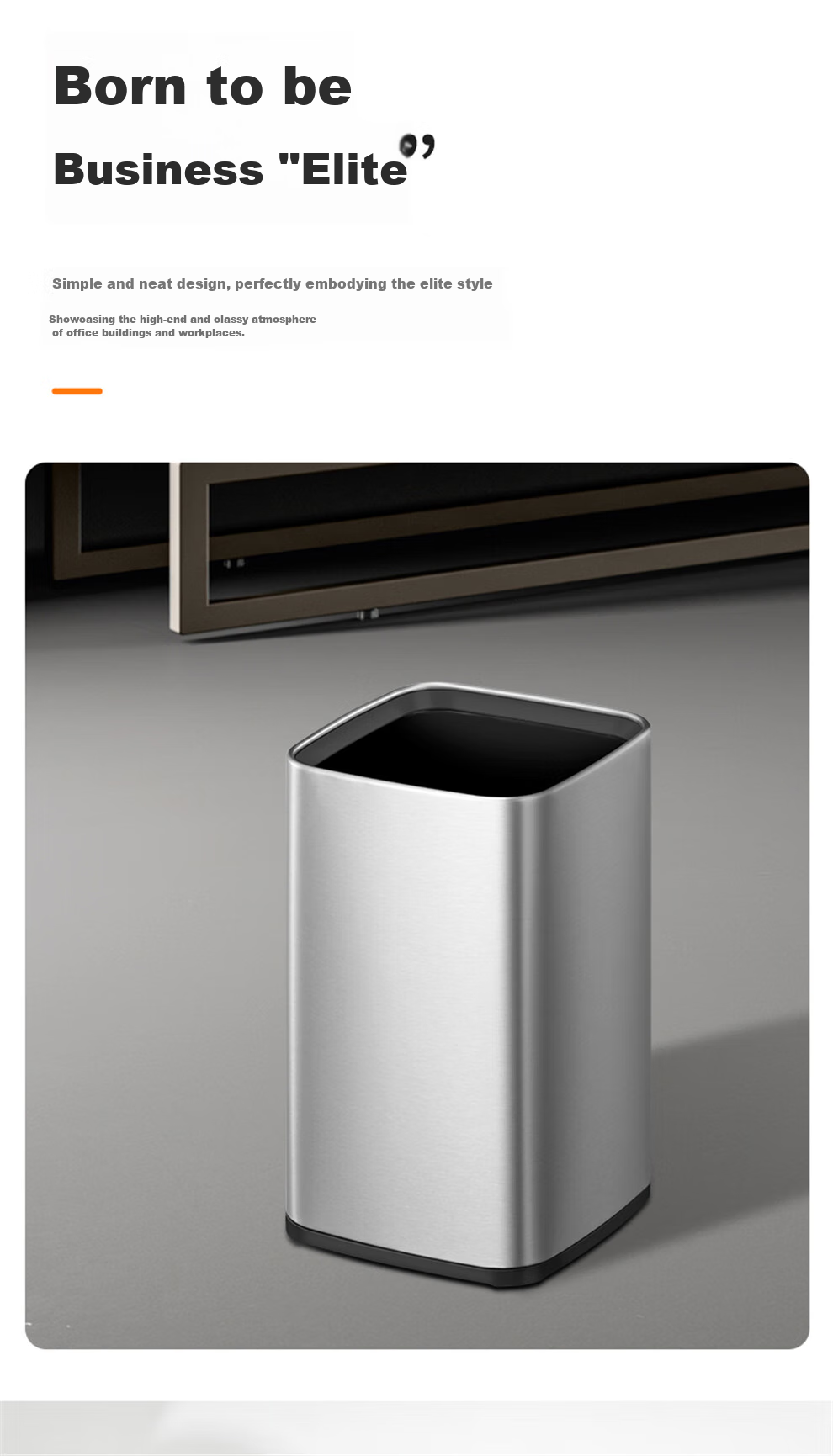 EKO Lidless Trash Can, 10L, Sand Steel, Large Size for Home Kitchen Bathroom, Stainless Steel Wastebasket, Recommended by Zhang Ruoyun, Model 9084 3