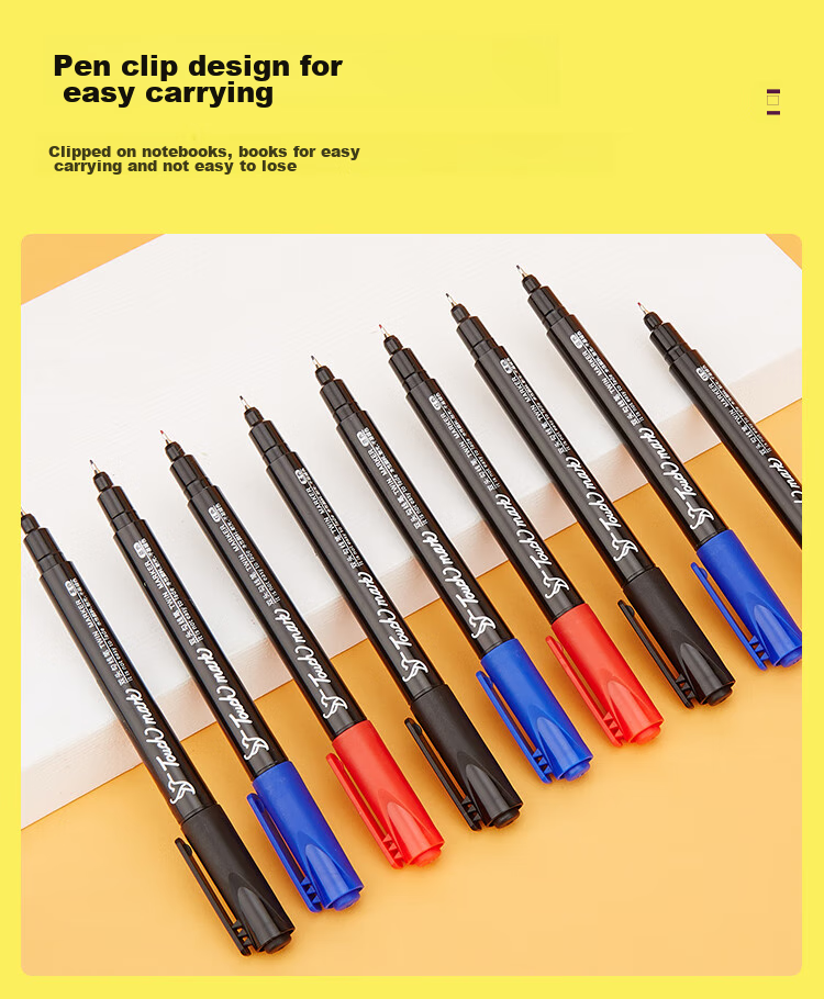 Touch Mark [Super Popular] Dual-Tip Permanent Marker Pen, Black, Waterproof, Quick-Drying, for Children's Drawing And Student Art, 12 Pcs 10
