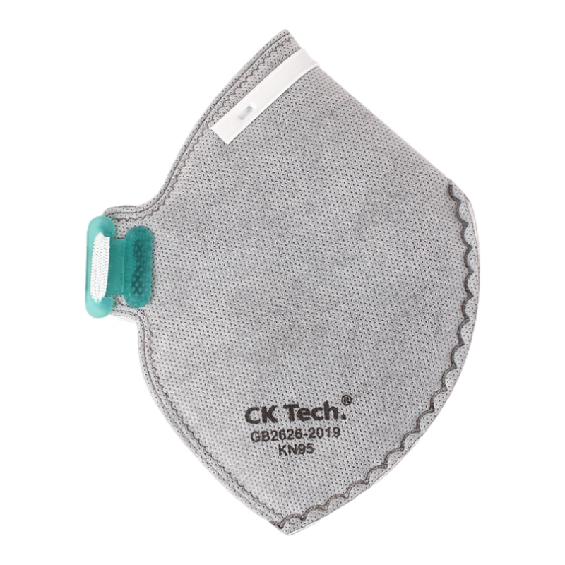 CK-Tech Industrial Dust Mask KN95 Activated Carbon Respirator with Breathing Valve Headband CKH-5720CV-10 Gray 10pcs/Box