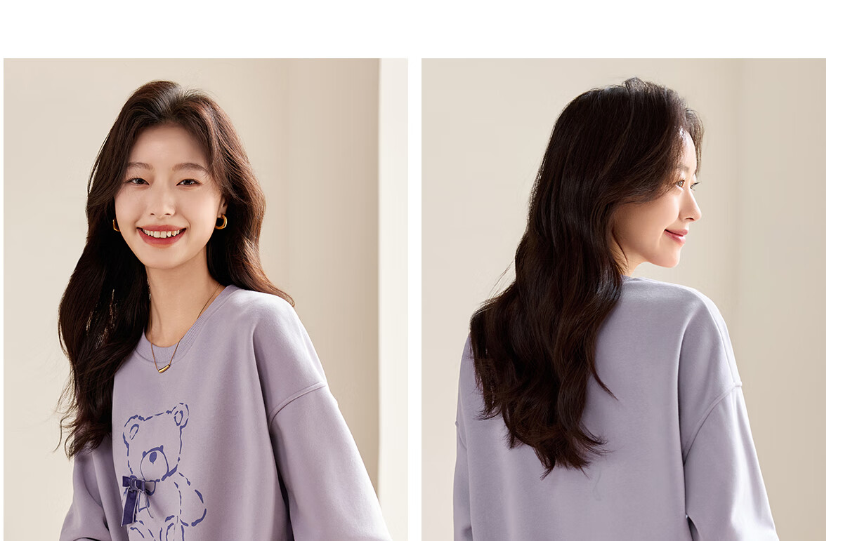 PinCai Relaxed Fit Sweatshirt for Women, Solid Color Round Neck Simple Loose Sweatshirt, Fashionable Casual Versatile Top P143W1031 31