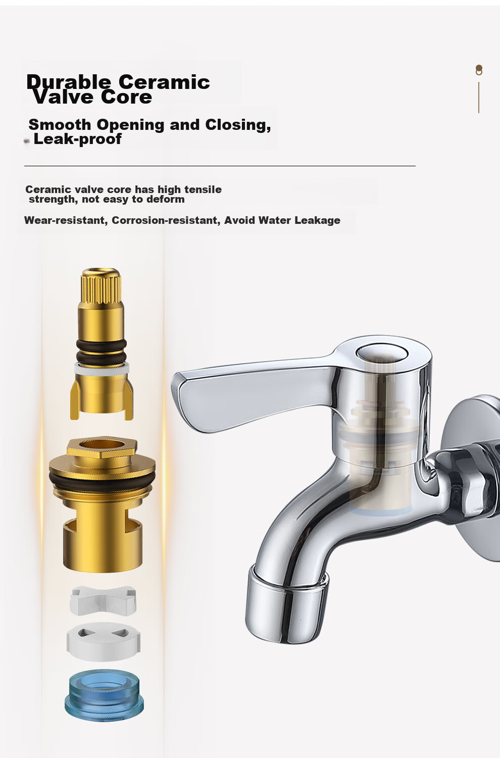 CVBAB All-Copper Extended Mop Sink Faucet, Thickened Quick-Open Spout Mop Sink Faucet, Mop Sink Faucet CV3511 5