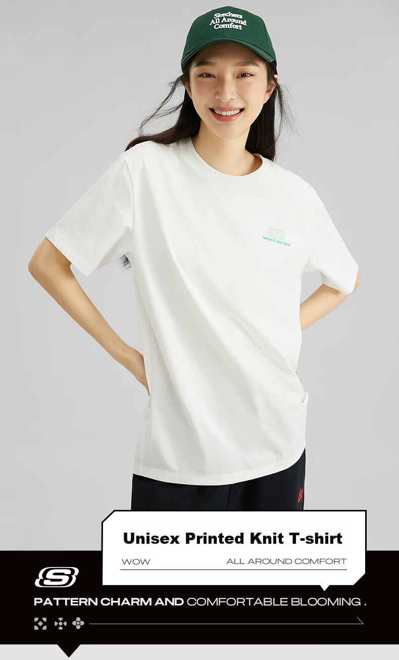 Skechers Summer Unisex Couple Matching Colorful Series Breathable Moisture-Wicking Quick-Drying Cool Short Sleeve T-Shirt L223U165 2