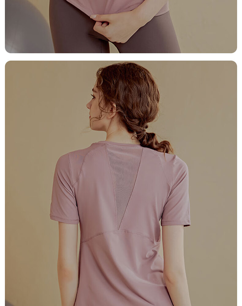 XUEXIMAN Yoga Top for Women, Fitness Short-Sleeve Shirt, Running Sports Slim-Fit Workout Top, Pilates Training Wear 13