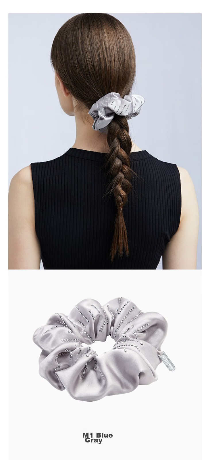 She's Light And Simple Rhinestone Soft Faux Silk Satin Hair Tie, Fashionable Headband, Birthday Gift for Girlfriend 7
