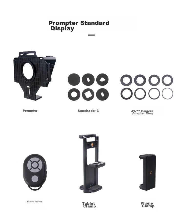 LATZZ Live Streaming Teleprompter Large Screen for Mobile Phones, Tablets, IPads, DSLR Cameras, Mirrorless Cameras Portable Teleprompter for On-Air Reading, Video Recording, Outdoor Live Streaming Interviews with Subtitle Prompter 3