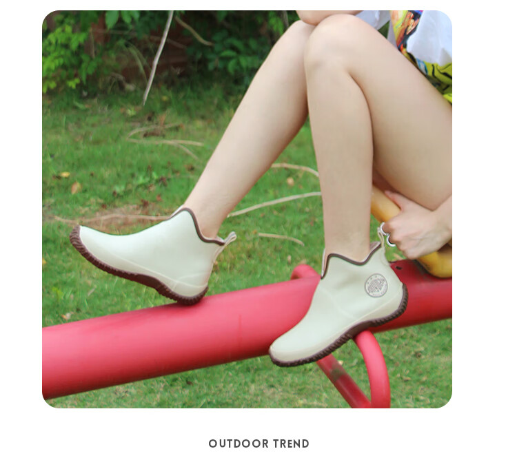 Jolly Walk New Women's Rain Boots, Low-Cut Fashion Waterproof Rain Shoes, Short Rubber Overshoes JW228-1 Orange 39 11