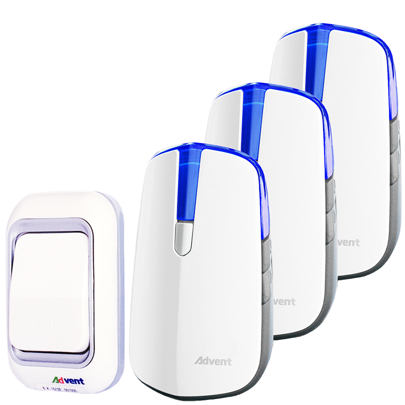 Advent E-581P Night Light Wireless Doorbell, Home Use Wireless Elderly Call Button, Long-Range Three-Way Doorbell