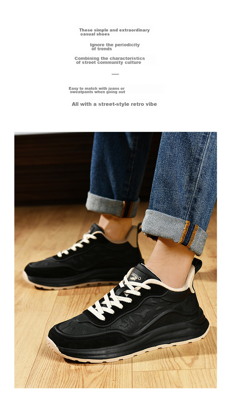 CARTELO Men's New Shoes for Summer And Autumn, Versatile Casual Sports Running Travel Hiking Retro Soft Thick-Soled Dad Shoes 21