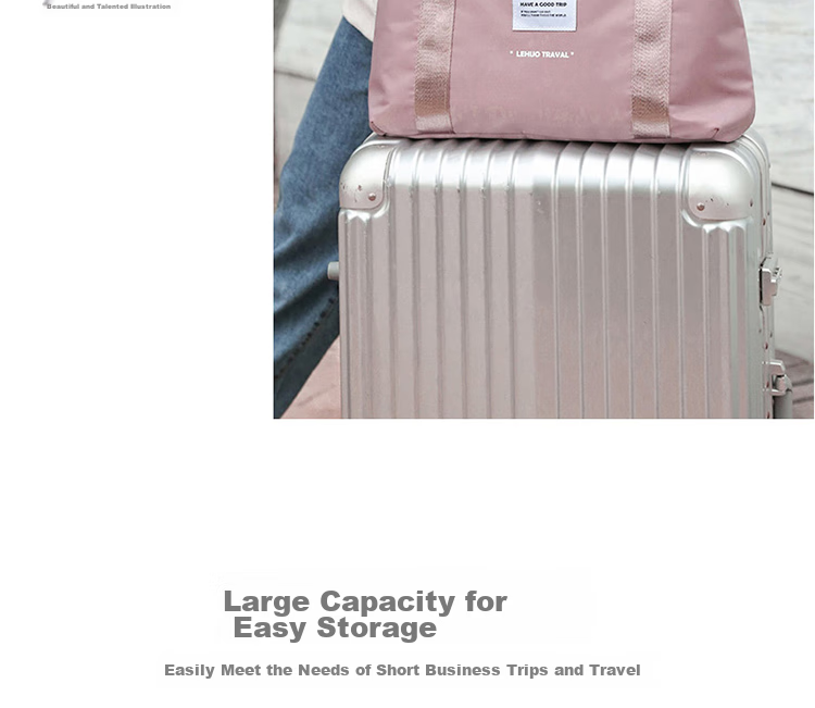 Lehuolvxing Travel Bag for Men, Large Capacity Handheld Luggage, Portable with Handle, Suitable for Short Trips And Carry-On, Simple Storage Bag 24