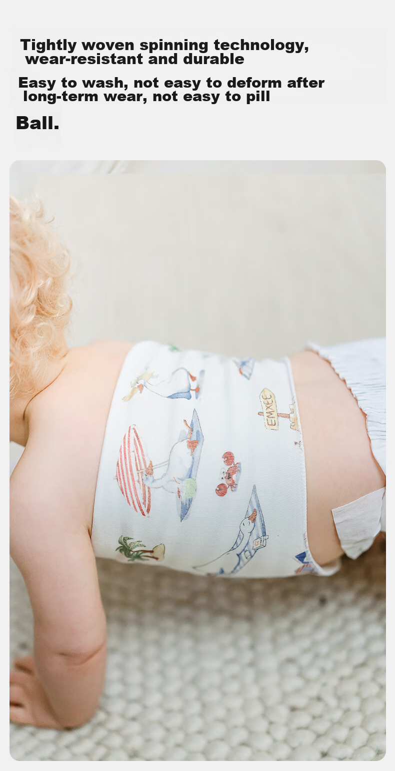 EMXEE Baby Belly Wrap, Infant Belly Cover, All Seasons Newborn Umbilical Protection, Cold Prevention, Warmth Aid, Panda Design, 17×17cm 18