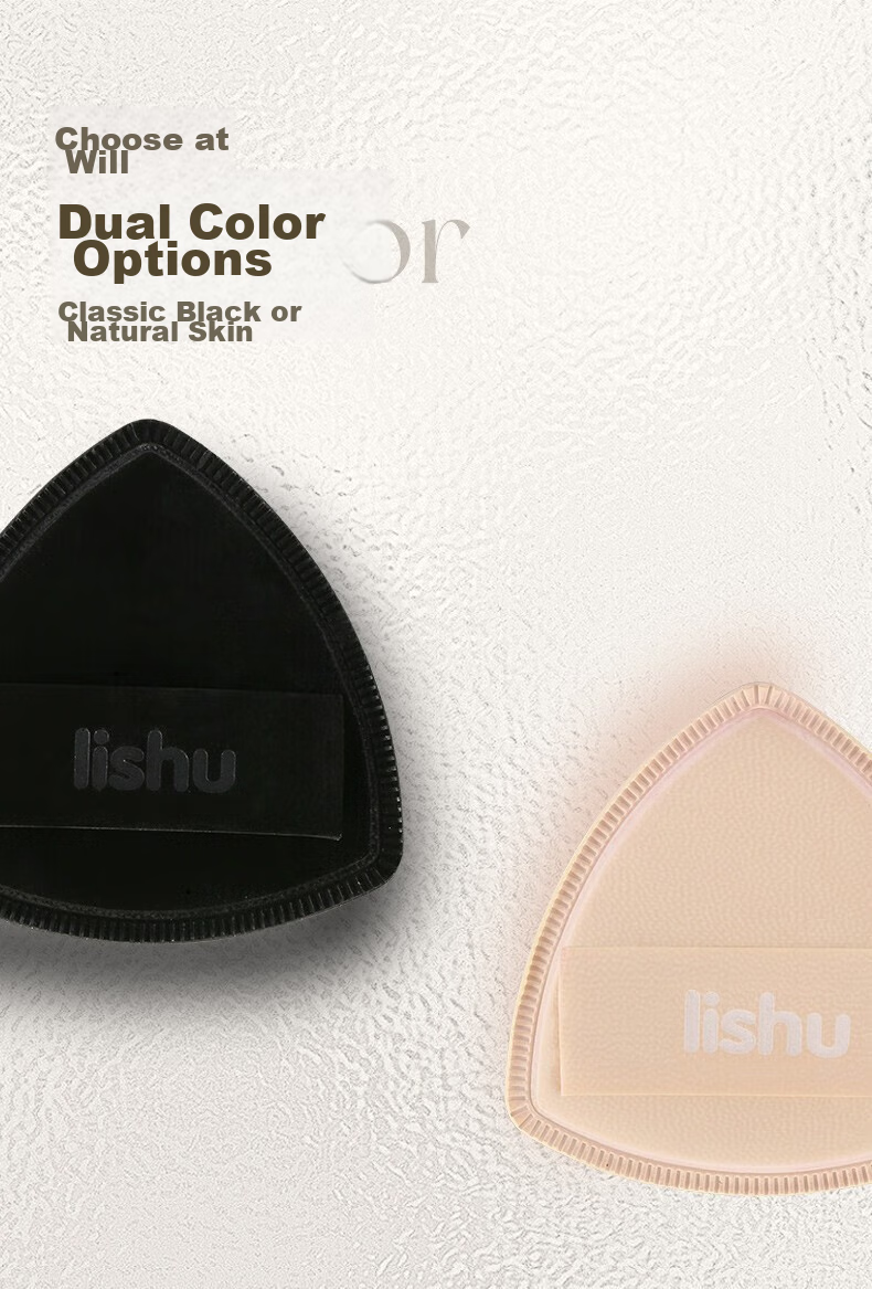 Lishu Black Pineapple Powder Puff, Dual-Use for Dry And Wet Application, 2-Pack (Including Storage Box + Loose Powder Puff) 10