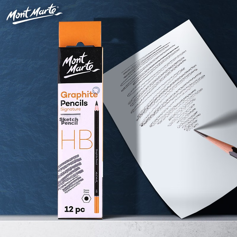 Mont Marte HB Sketch Pencils, 12-Pack Box Set, Art Drawing Charcoal Pencils, Sketching Pencils for Students Beginners, Practice Sketching And Painting Pencils, Specialized Drawing Tools for Sketching And Outdoor Painting, PNX0001 Art Sketching