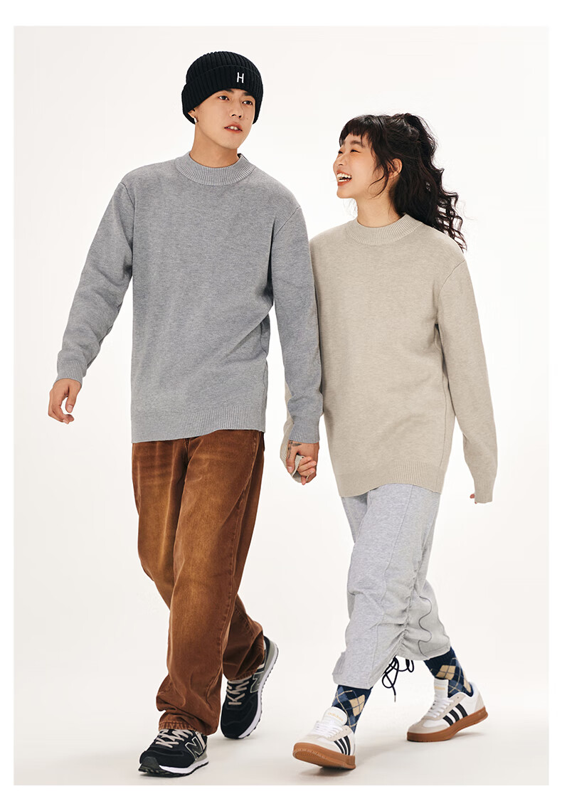 JEANSWEST LIFE New Chinese-Style Knit Sweater for Men, Autumn And Winter Warm Semi-Turtleneck Sweater, National Trend Casual Style Men's Sweater, Handsome 14