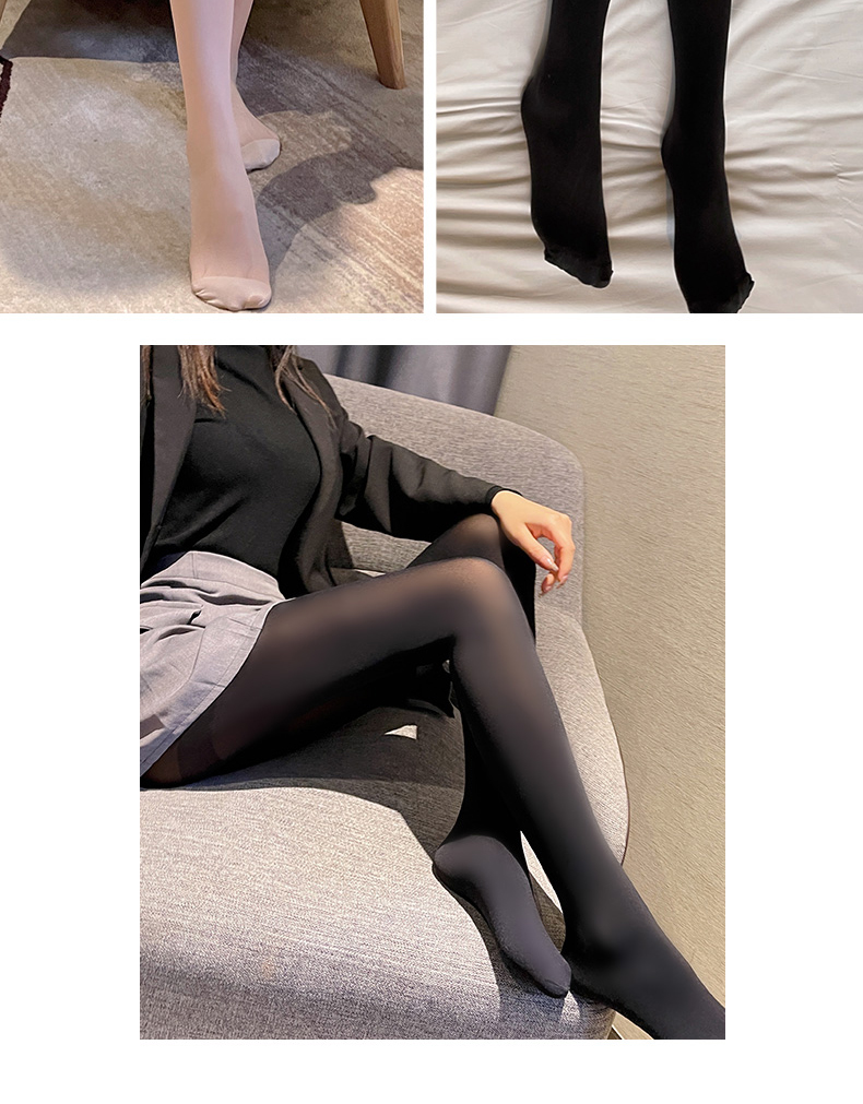 LangSha Black Sheer Pineapple Patterned Slimming Versatile JK Style Tights Pantyhose Nude Effect 9