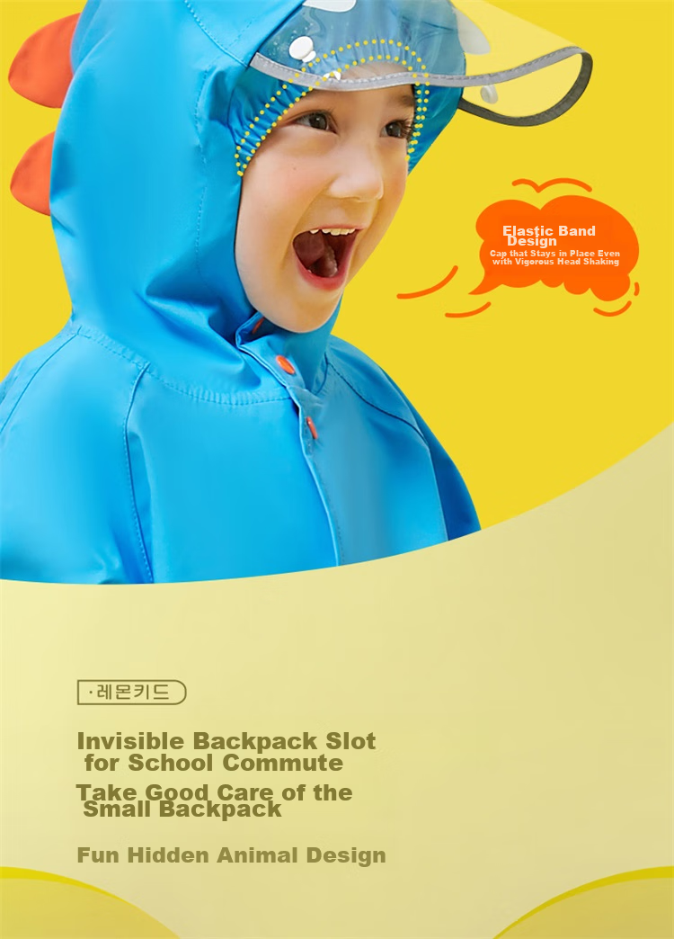 Lemonkid Children's Raincoat for Boys And Girls, Baby Rain Poncho, Elementary School Student Rain Gear, Tiana Rainbow Star Rabbit One-Piece, XL 7