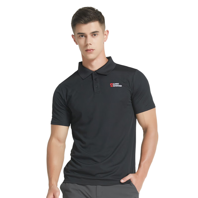ALPINT MOUNTAIN Er'mengdu 3M Technology Quick-Dry Business Polo Shirt for Men, Summer Sports Outdoor Short-Sleeve Collared T-Shirt, Breathable