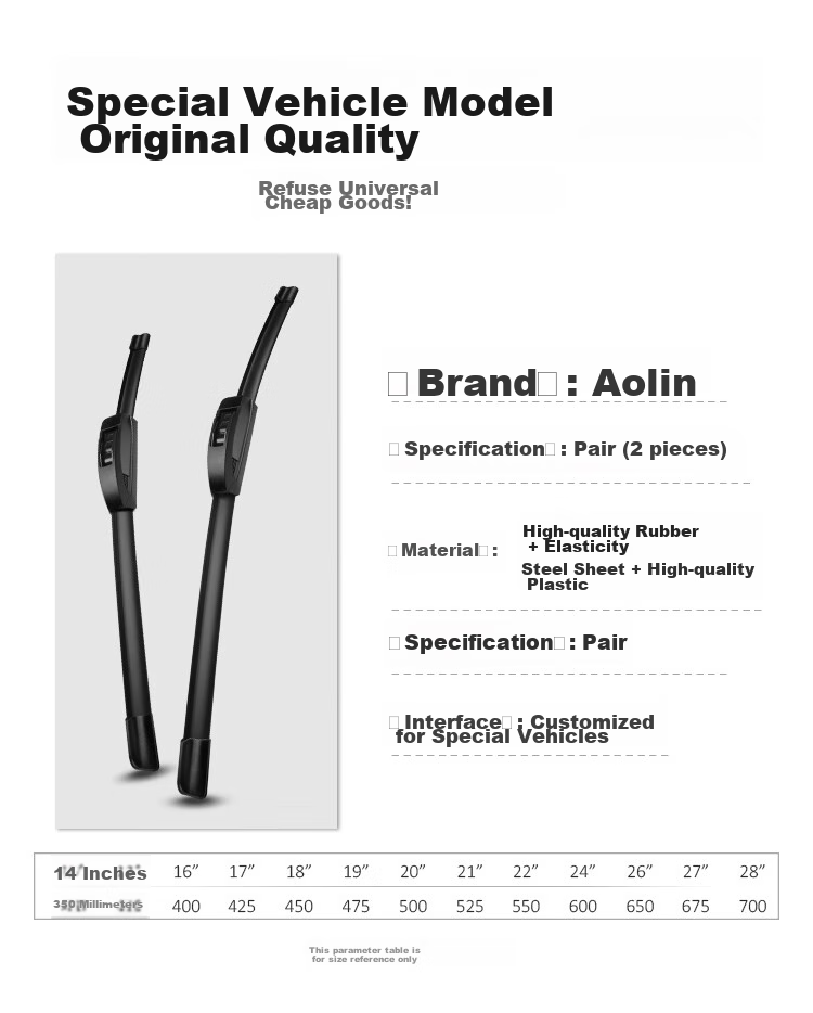 Aolin Windshield Wiper for BMW X1 [2016-2025 Models] / BMW X1 PHEV Wiper Blade, Original Size, A-Grade Rubber Strip 4