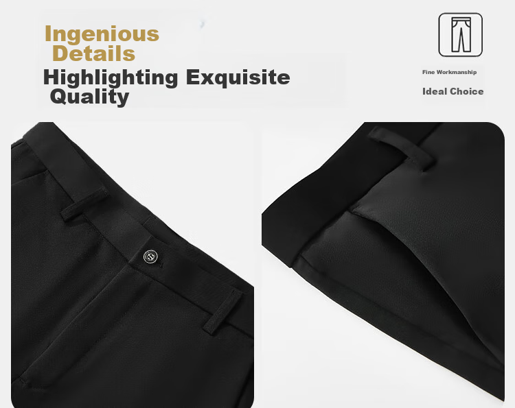 MiiOW Men's Dress Pants, Business Slim-Fit Straight-Leg Trousers, Formal Suit Long Pants, Professional Workwear Casual Pants for Me 9