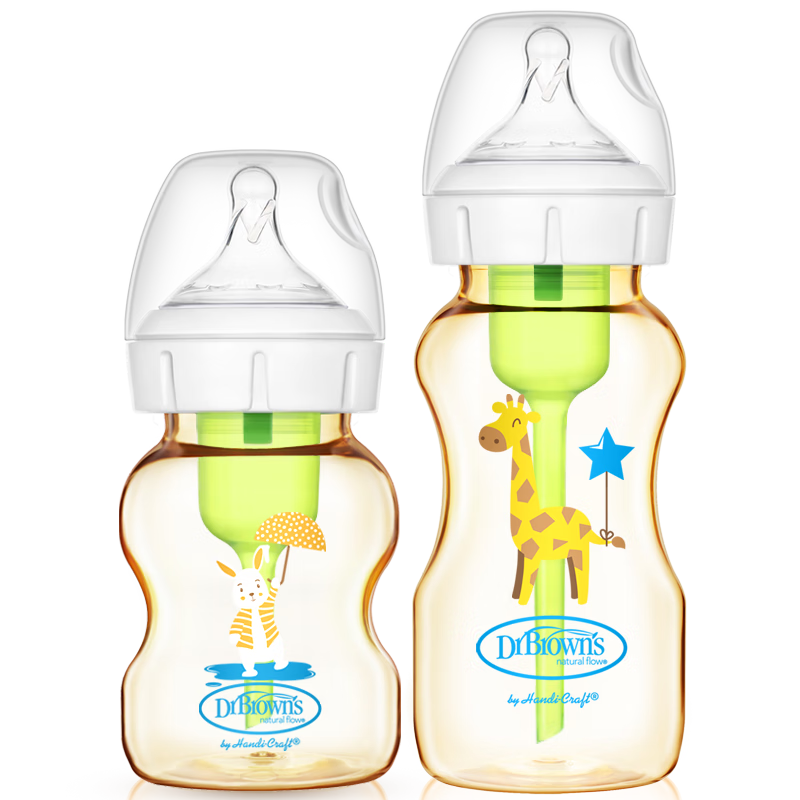 Bulangboshi Anti-Colic Baby Bottle for Newborns (0-3 Months PPSU150ml + 3-6 Months PPSU270ml), Little Rabbit Changlu