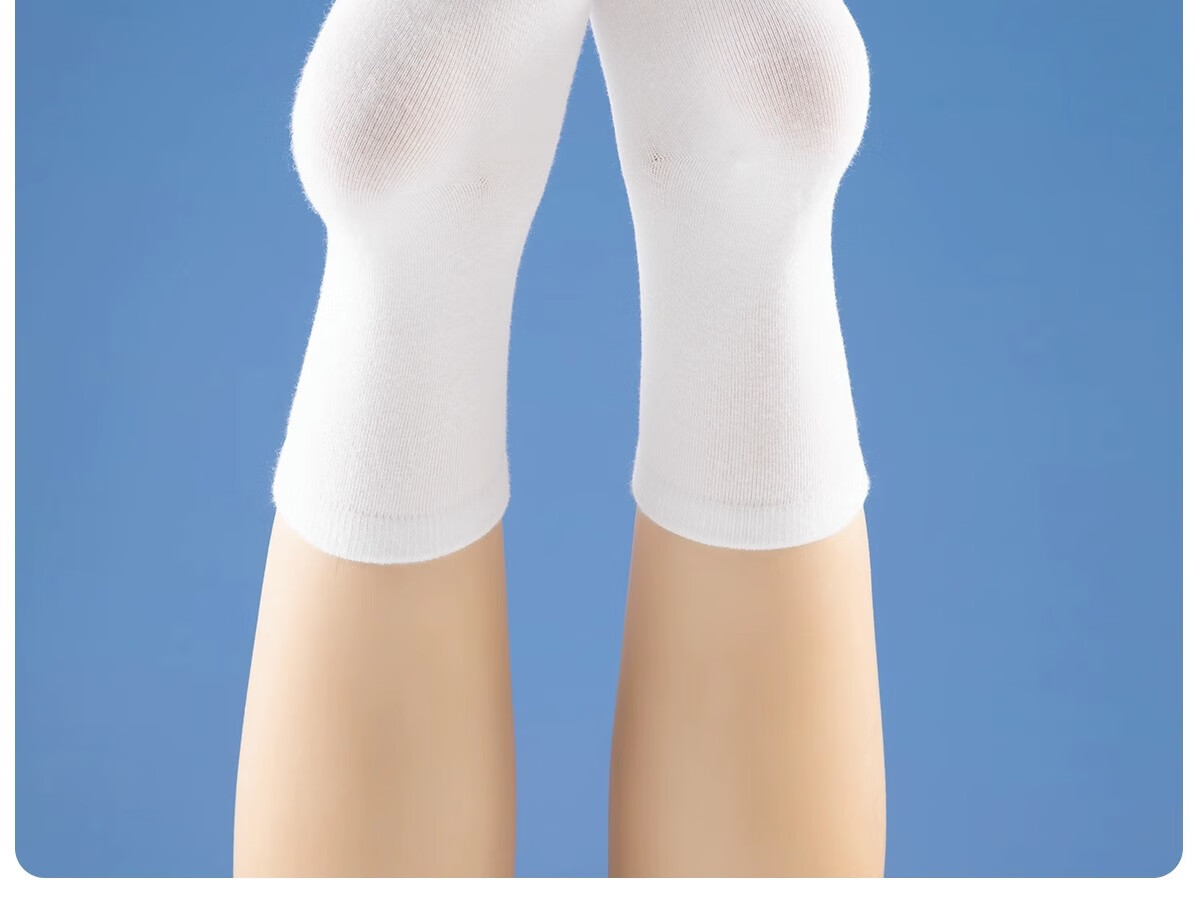 Youshiguang Disposable Compressed Socks, Portable White Short Socks, Mid-Calf Travel Hotel Daily Disposable Socks, 5 Pairs 11