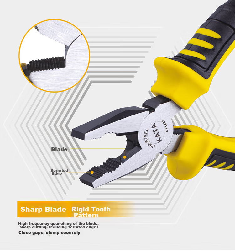 KELTONN Pliers, Wire Cutters, 6-Inch Tiger Pliers, Cable Cutters, Holding Tools, Blackened And Rust-Resistant, KT1806 5