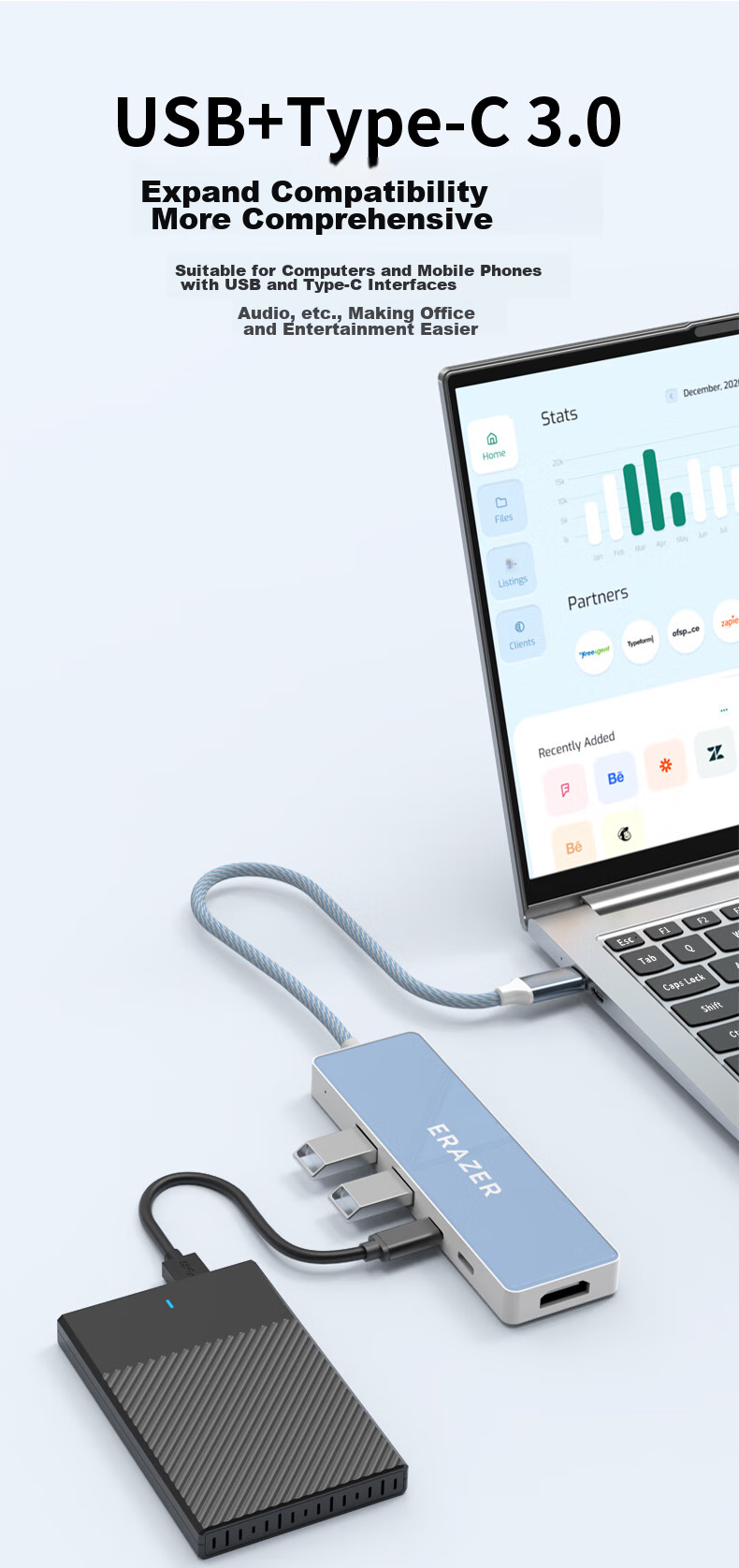 Lenovo Invests in Brand Yinengzhe Type-C Expansion Dock, HDMI Cable Converter, Hub Splitter, 4K60Hz Screen Mirroring, PD Fast Charging, Suitable for Laptops And Desktop Computers 4