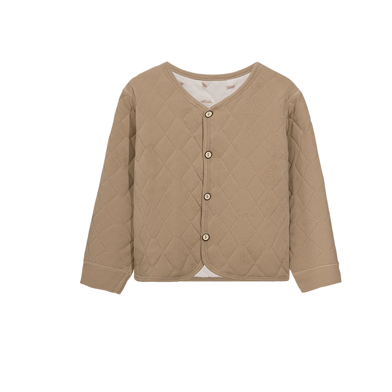 YUZHAOLIN Thermal Underwear, Three-Layer Thickened School Uniform Essential, Autumn And Winter Children's Set, Suitable for Outdoor Wear, Coffee Color - Top, Size 160