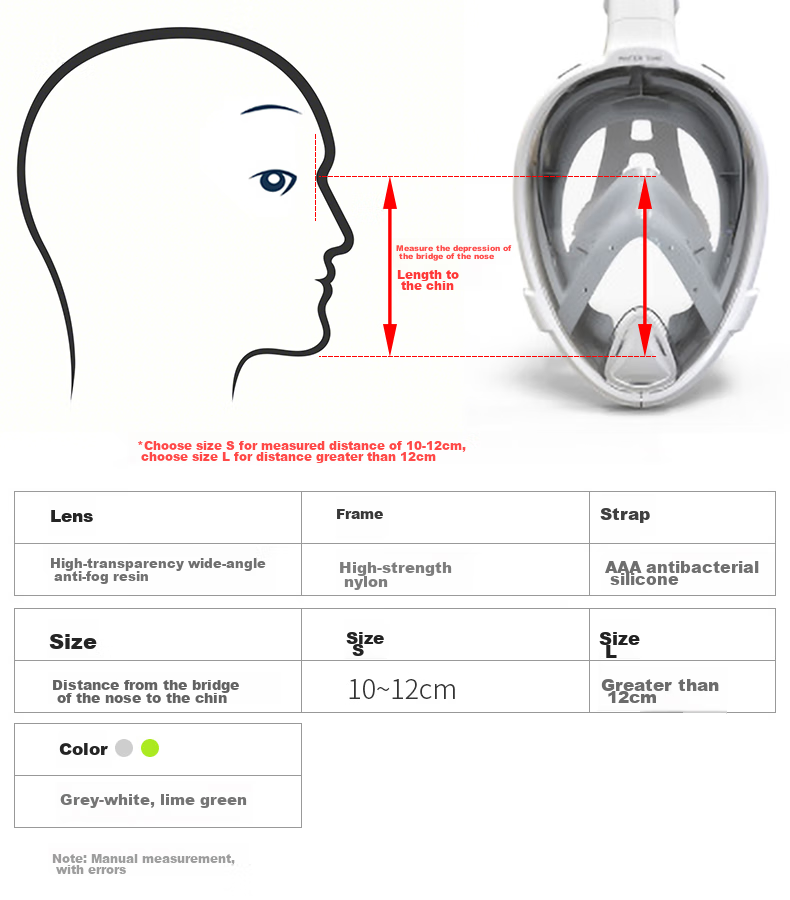 WATERTIME/Shuichuan Diving Mask, Full Dry Snorkel Tube, Swimming And Diving Equipment for Children And Adults 12
