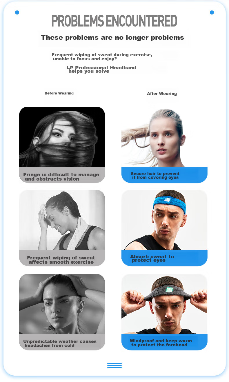 LP Sports Headband for Men And Women, Sweat-Absorbing Headband, Sweat-Stopping Band, Running Sweat-Guiding Band, Basketball Sweat-Proof Headband, Hair-Tying Band, Head Hoop 2