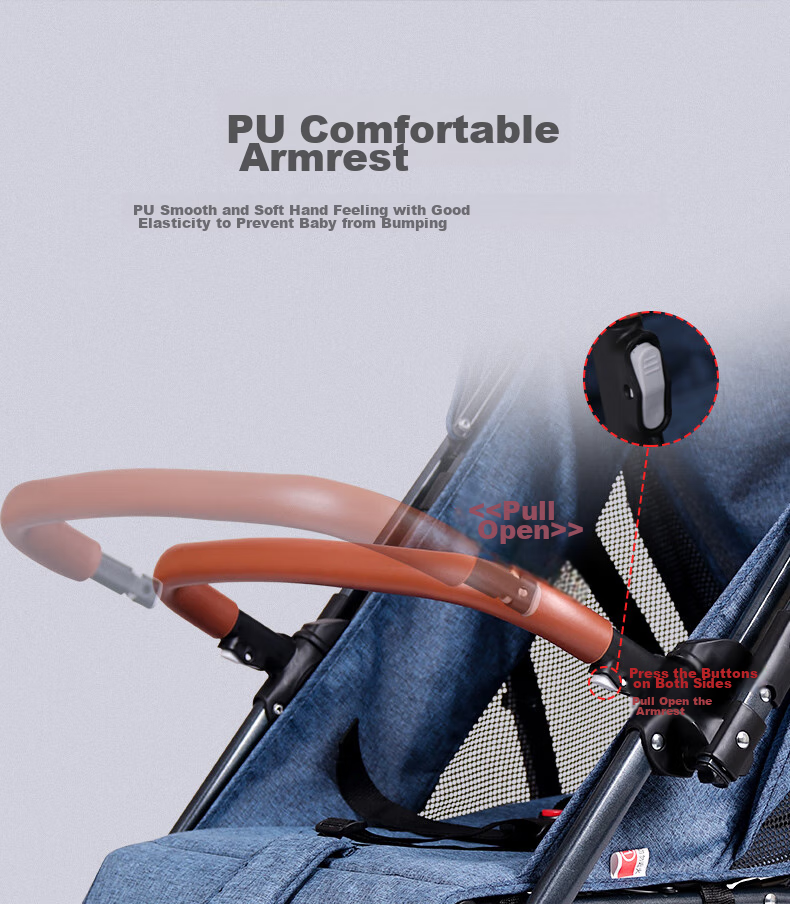 ANGI BABY Stroller: Reclining, Foldable, Shock-Absorbing, Reversible Umbrella Stroller with One-Click Folding And All-Wheel Drive for Toddlers 9