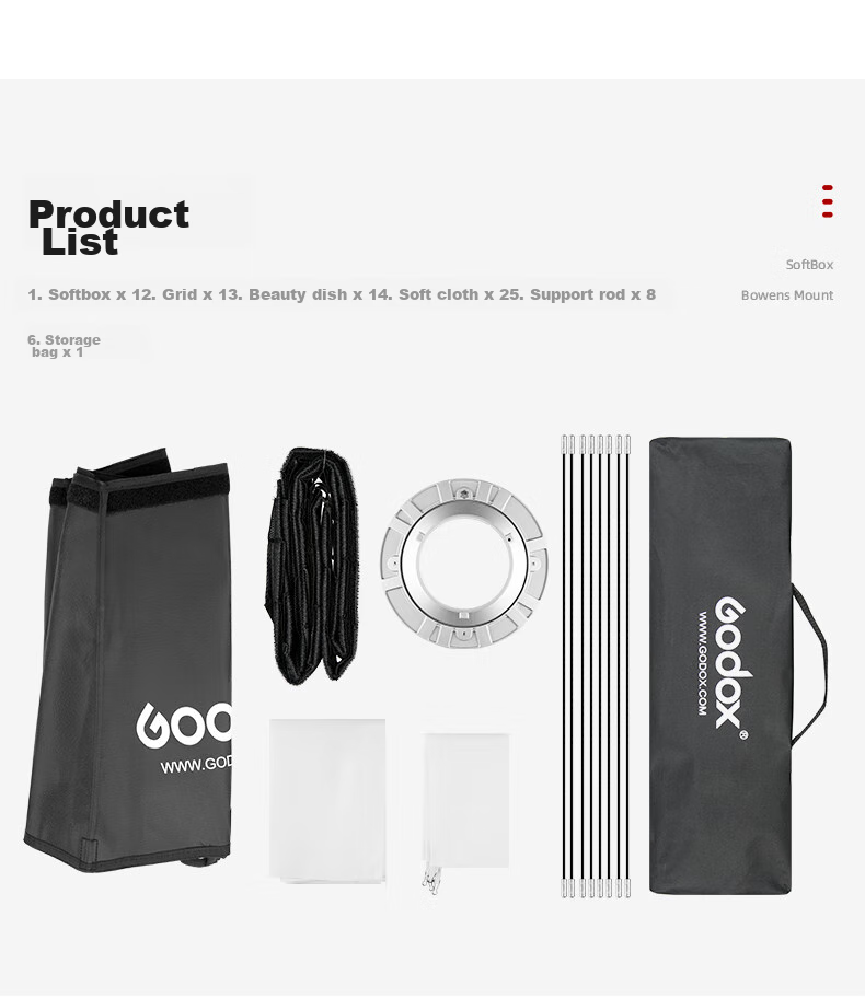 Godox 95cm Grid Octagonal Softbox for Live Streaming, Video Beauty Light, Studio Photography Fill Light Softbox with Grid 2