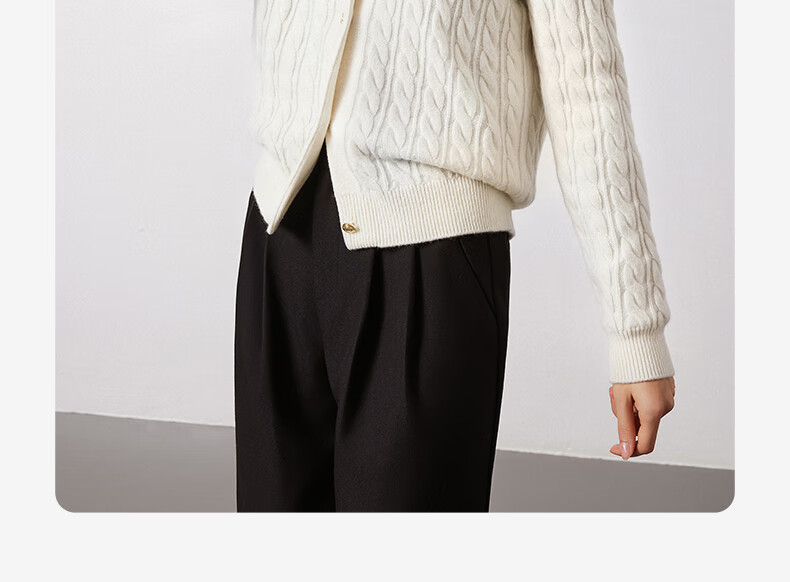 Navigare Italian Small Sailboat Autumn And Winter Women's All-Wool Jacket, Cable Knit Sweater Cardigan 2334094508 M 24