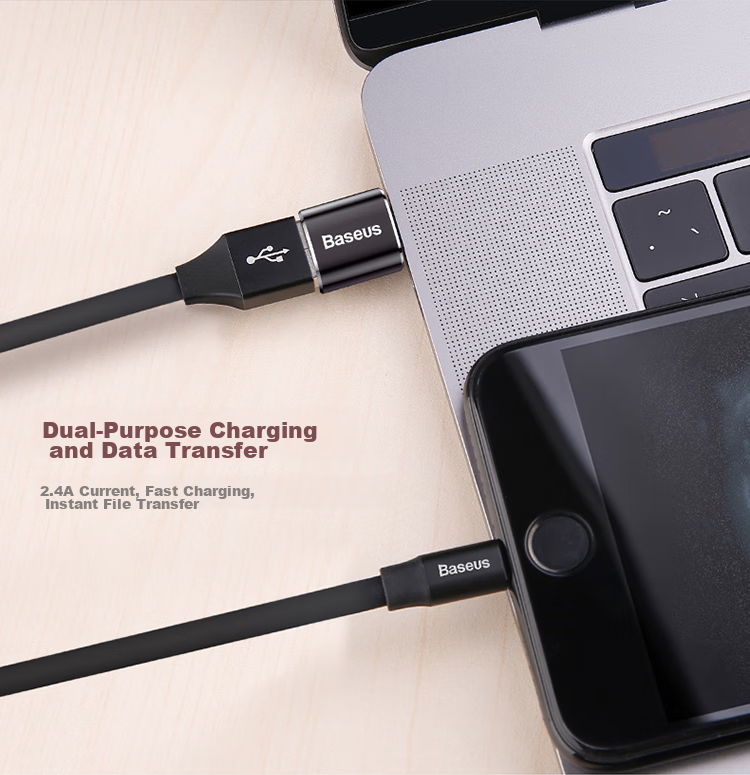 Baseus Type-C Adapter USB OTG Data Cable, Phone USB Drive Tablet Adapter, Car Charger Converter, Compatible with Apple MacBook Laptops Huawei Xiaomi 11