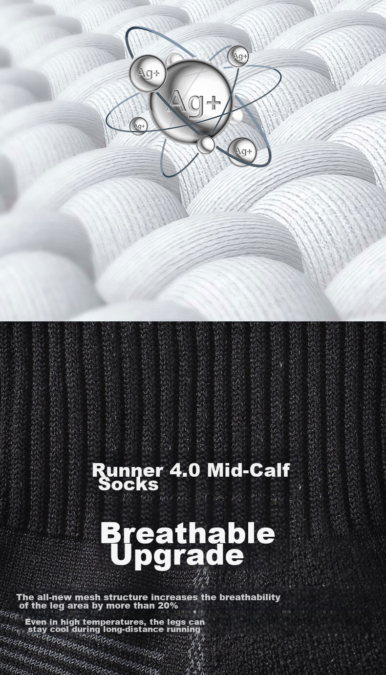 ALPINT MOUNTAIN Aiermont Runner 4.0 Marathon Professional Mid-Calf Running Socks for Men, Sports Socks, Trail Socks, Moisture-Wicking And Sweat-Absorbing 8