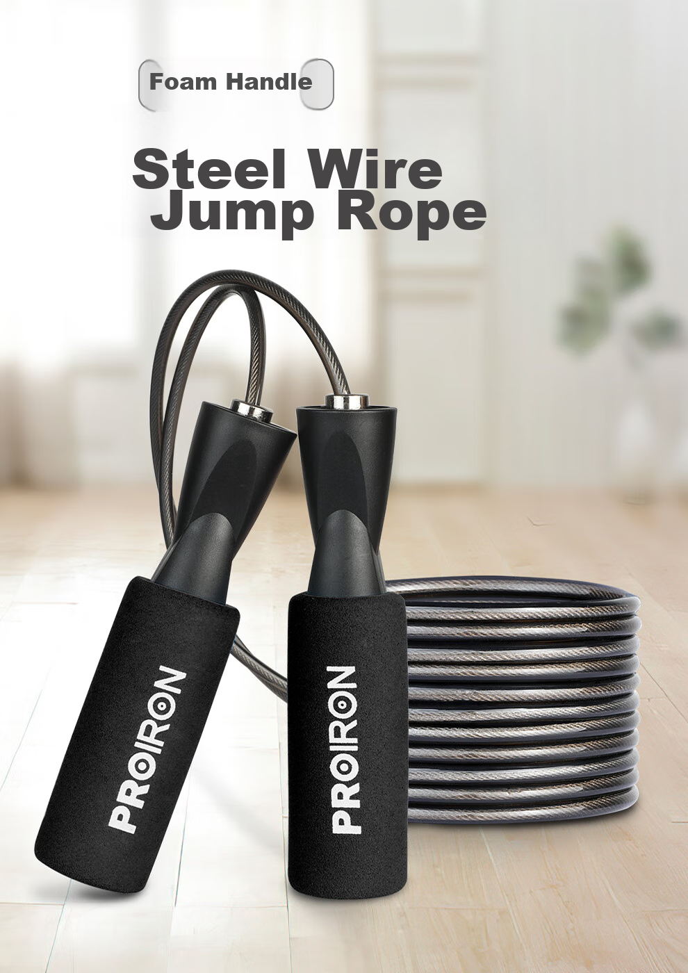 PROIRON Puli'ai Jump Rope Steel Wire Speed Rope for Adults, Primary And Secondary School Students' Exams And Competitions, Specialized Training Rope 1