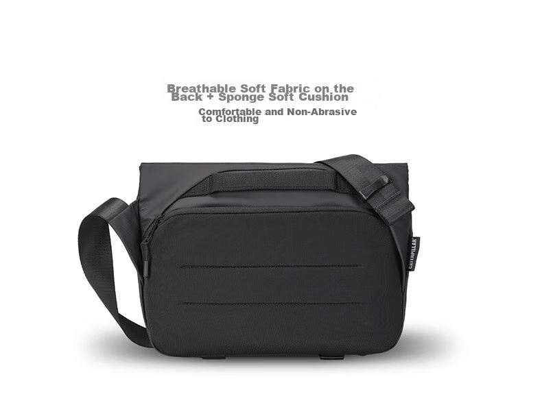 CAT Messenger Bag, Single Shoulder Crossbody Bag, 11-Inch IPad Briefcase, Trendy Chest Pack, Horizontal Style, Motorcycle Outdoor Bag, Black, 84561 10