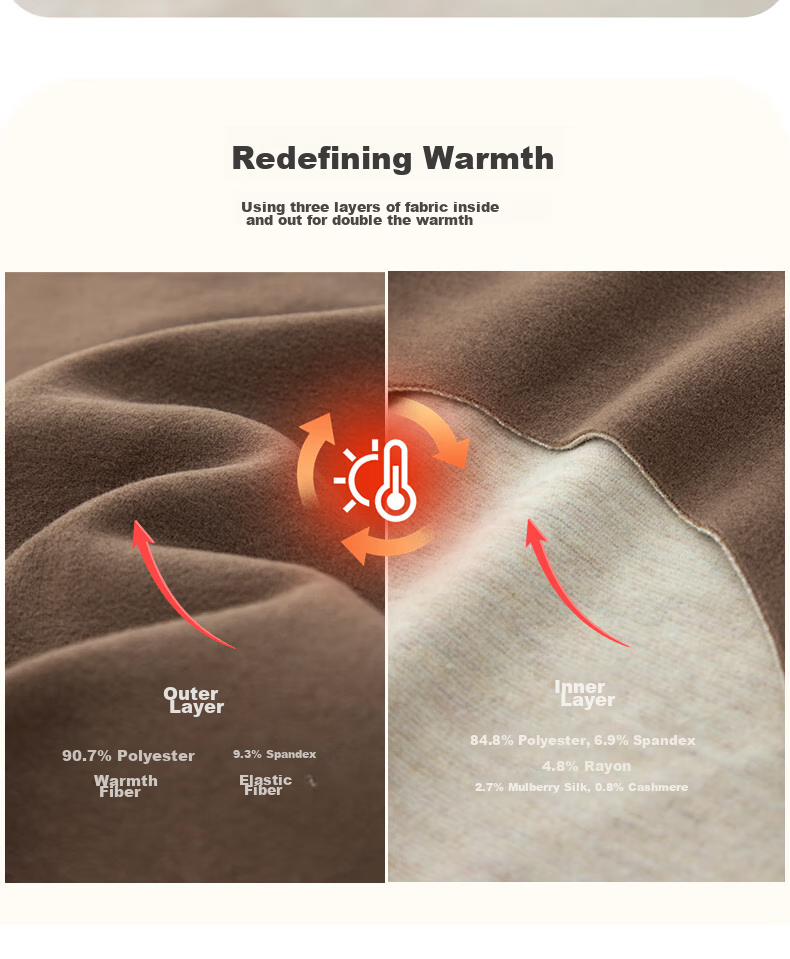 Yiershuang [Cashmere Silk] Autumn Winter Warm Vest Men's Seamless Cut Fleece Lined Thermal Underwear 8