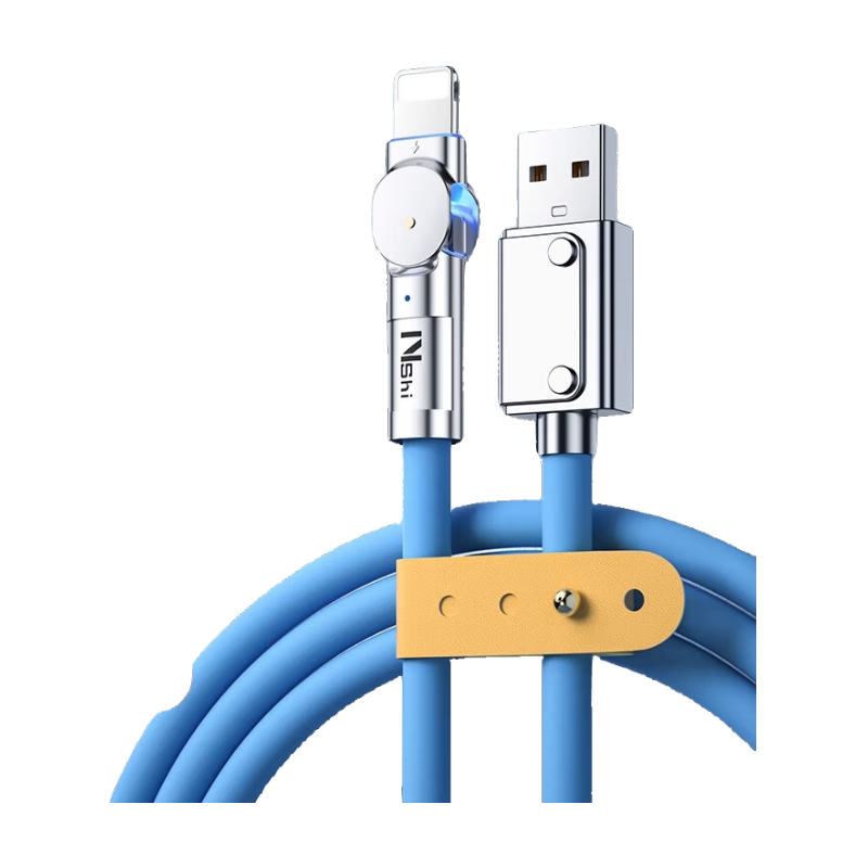 Nengshi Apple Data Cable, IPhone 14 Charging Cable, USB Fast Charging for 13 Pro/12/X/Phone, IPad Tablet Air2/Mini Compatible, 180-Degree Rotating Interface, 1.5 Meters, Blue