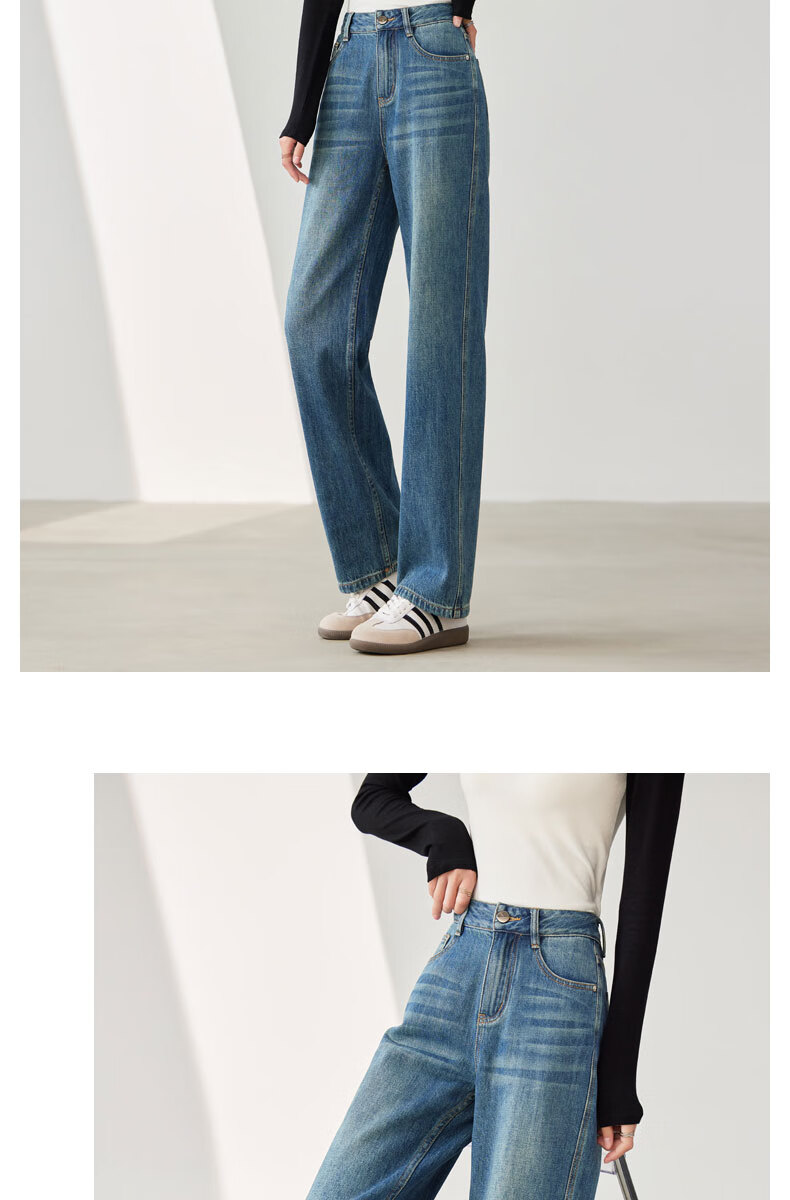 LangSha Straight-Leg Jeans for Women, Color-Fast High-Quality Spring And Autumn Long Pants, 2025 Loose Slim Wide-Leg Trousers 13