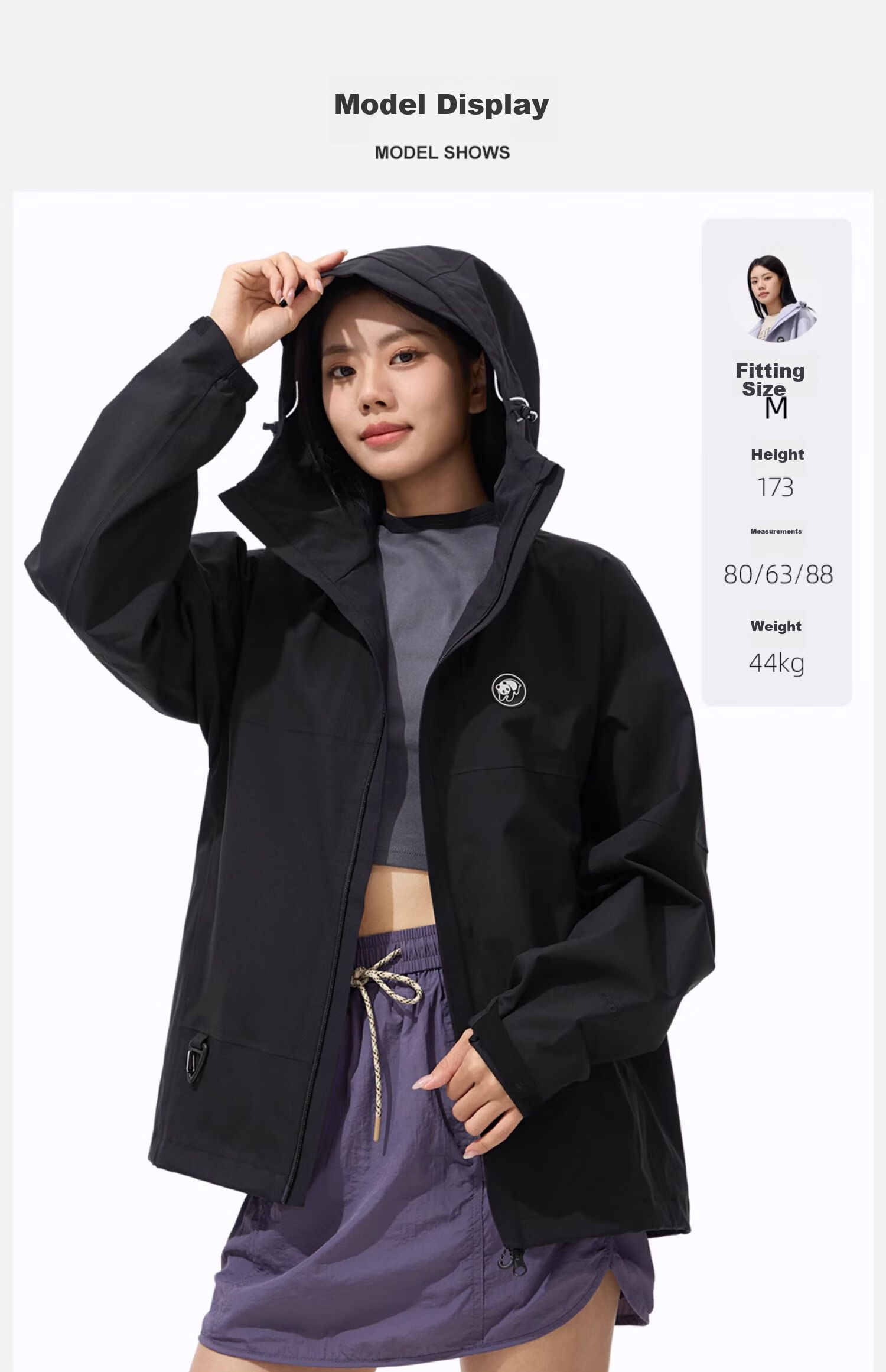 CAMEL Single-Layer Windbreaker Jacket for Men And Women, Waterproof Coat A31166 Phantom Black XL 27