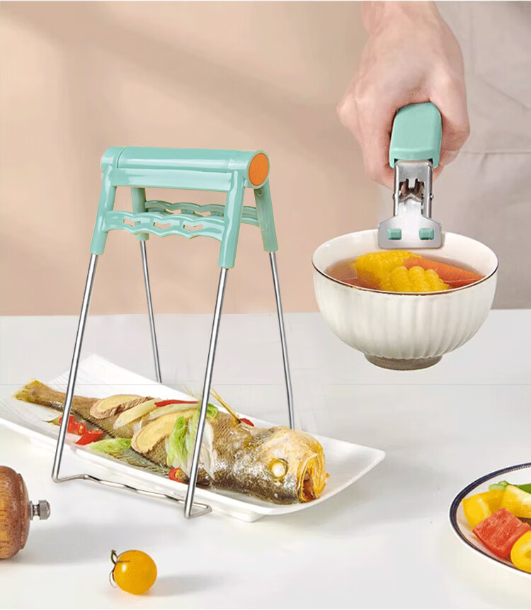 Dipuer 304 Stainless Steel Anti-Scalding Bowl Gripper, Steaming Plate Tongs, Bowl Lifter, Pot Lid Grabber, Dish Carrier 7