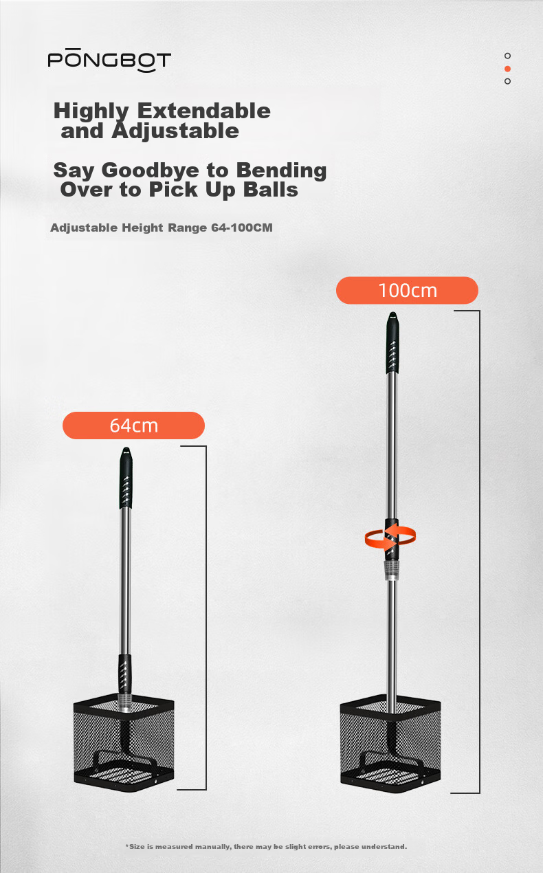 Pongbot Table Tennis Ball Retriever, Extendable Ball Picker with Adjustable Angle, Net Ball Collector Basket 7