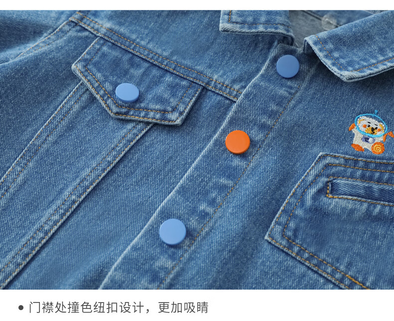 Ciciibear Boys' Denim Jacket, Baby Spring And Autumn Hooded Coat, Children's Fall Clothing, Autumn Season Wear 10