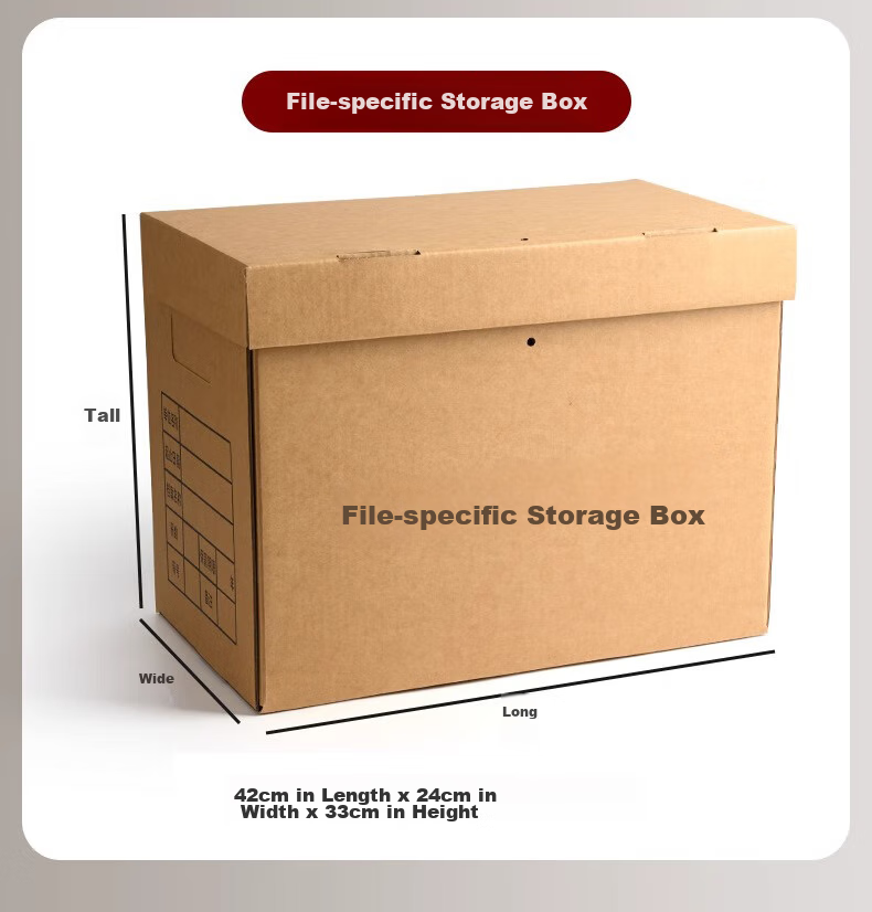Yuzijian Large 5-Drawer File Storage Box, Three-Layer Thickened 250g Imported Kraft Paper Box, Office Document Financial Accounting Material Storage Turnover Box 5