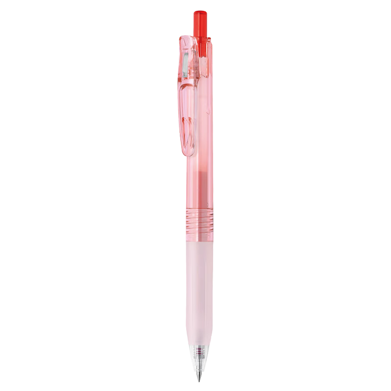 ZEBRA Bio Bamboo Exam Pen, 0.5mm Transparent Eco-Friendly Bamboo Shaft Exam Writing Gel Pen, Sunset Coral Shaft (Red Ink), Single Pe