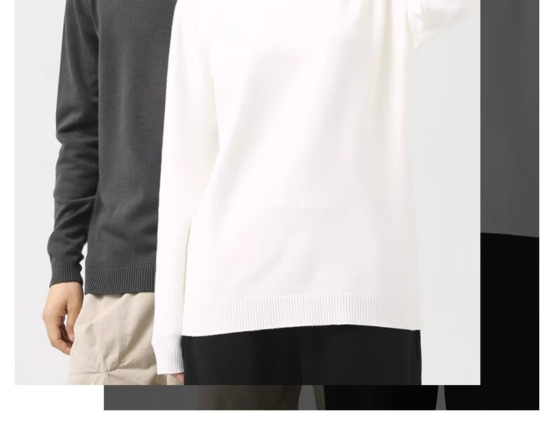 GENIOLAMODE Men's Turtleneck Sweater, Winter Fleece-Lined Thick Warm Inner Layer Knitted Base Shirt Clothing, Light Gray, 2XL 5
